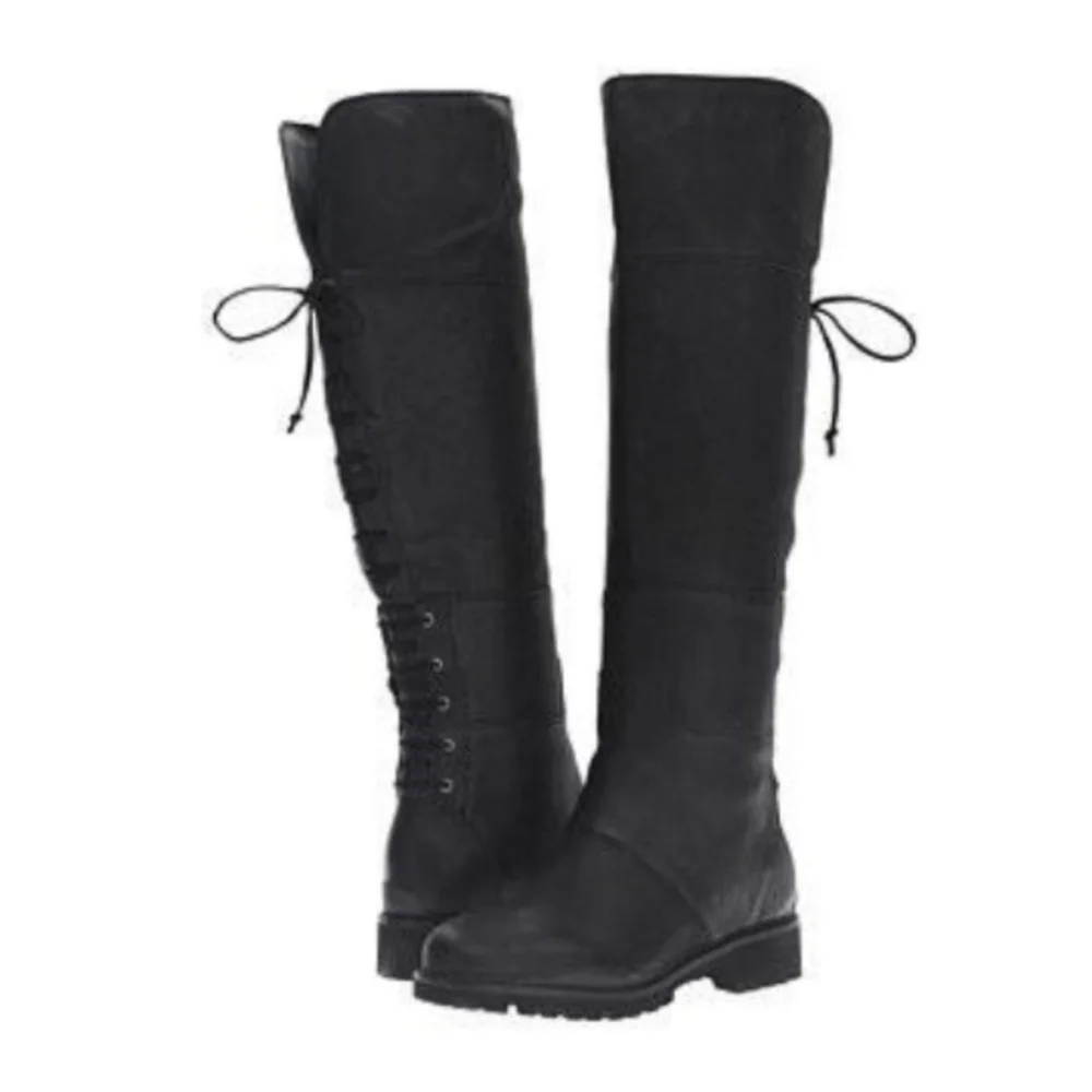 Nine West Mavira Black‎ Leather Over The Knee OTK Equestrian Riding Tall Boots